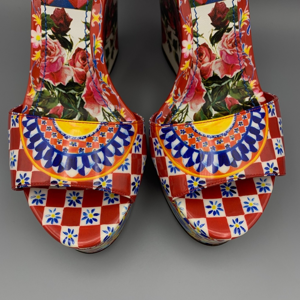 ⚡️SOLD! NIB DOLCE & GABBANA Majolica Wedges Sandal - Picture 5 of 8